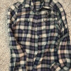 Harley-Davidson Women's Plaid Shirt - Purple and Gray
